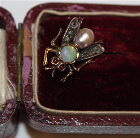 Victorian bug stick pin in box